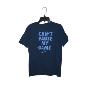 Blue "Can't Pause My Game" Gamer The Nike Tee T-Shirt, Size Youth L